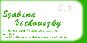 szabina vitkovszky business card
